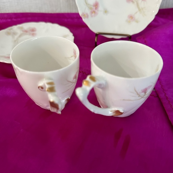 J.P. Limoges, antique, rare find, set of 2, demitasse cups with saucers. - Picture 7 of 11